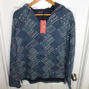 *NWT* Southern Marsh Men's Monterey Patchwork Hoodie Navy Blue/White Size LG
